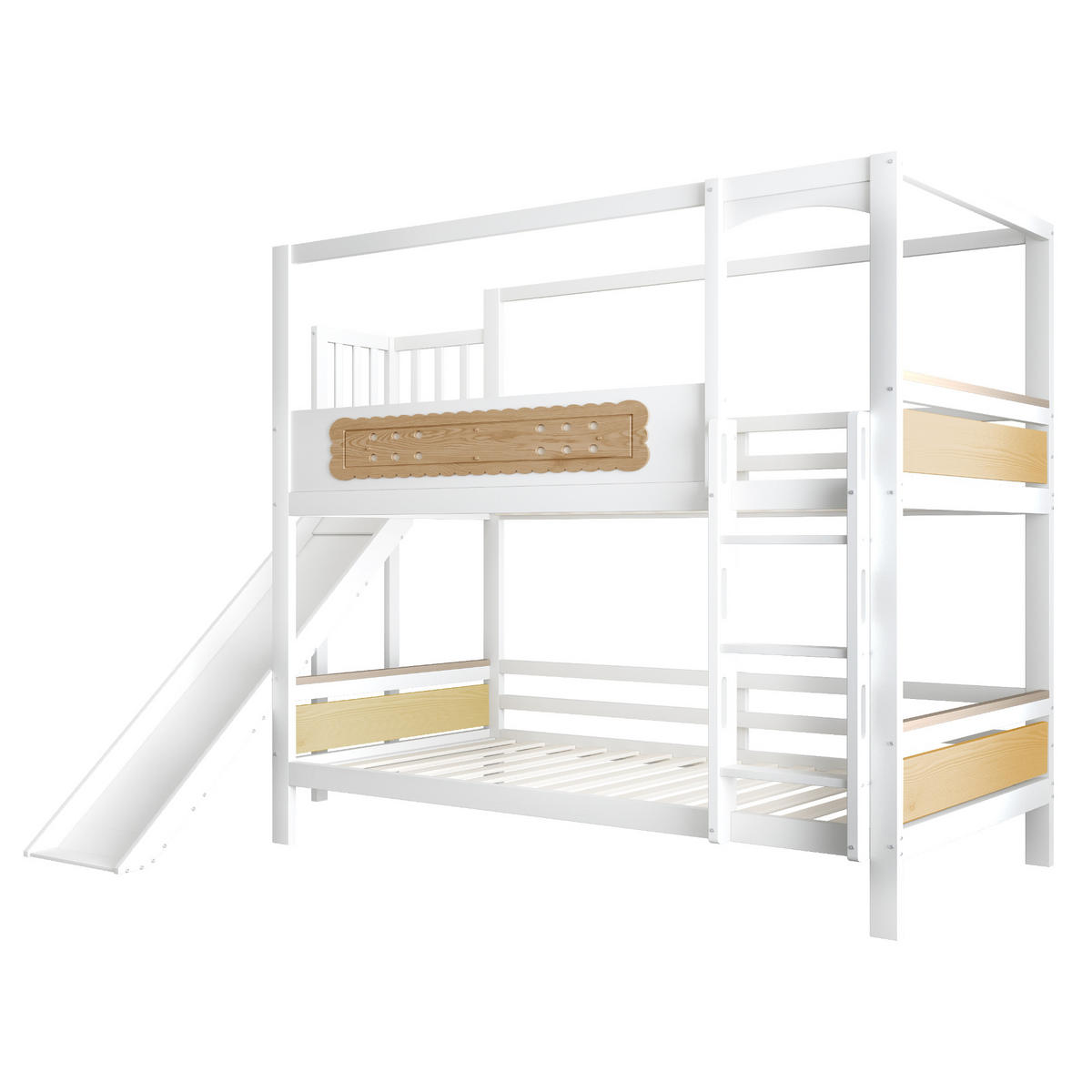ETAGENBETT Modell Hausform Holzfarbe - Naturfarben, Holz (90/200cm) - ComfortXL