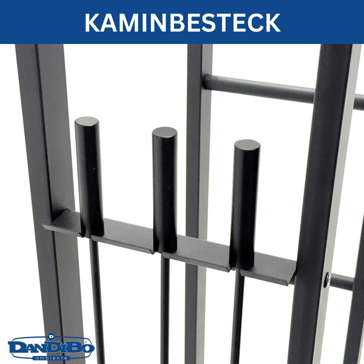 KAMINHOLZREGAL mit Besteck für Innen Metall Schwarz Stehend Modern - Schwarz, Metall (40/100/25cm) - DanDiBo