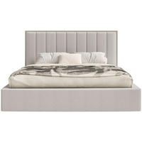 POLSTERBETT Togents Graubeige mit Chenillebezug, Bettkasten und LED, 160x200 cm - Taupe, Textil (160/200cm) - Selsey