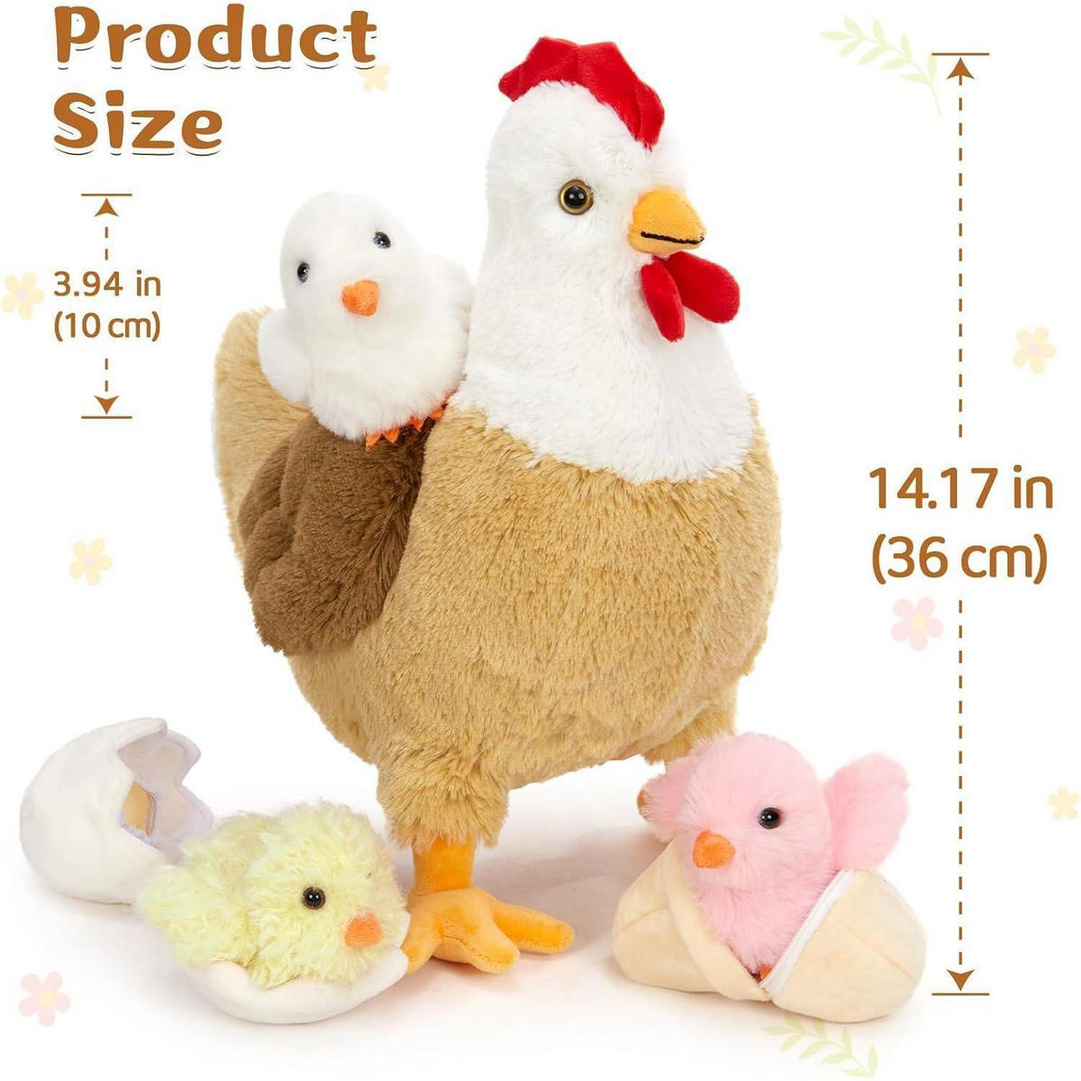 PLÜSCHTIER 7-teiliges Set mit Huhn und Küken 36 cm - Multicolor, Textil (30/36cm)
