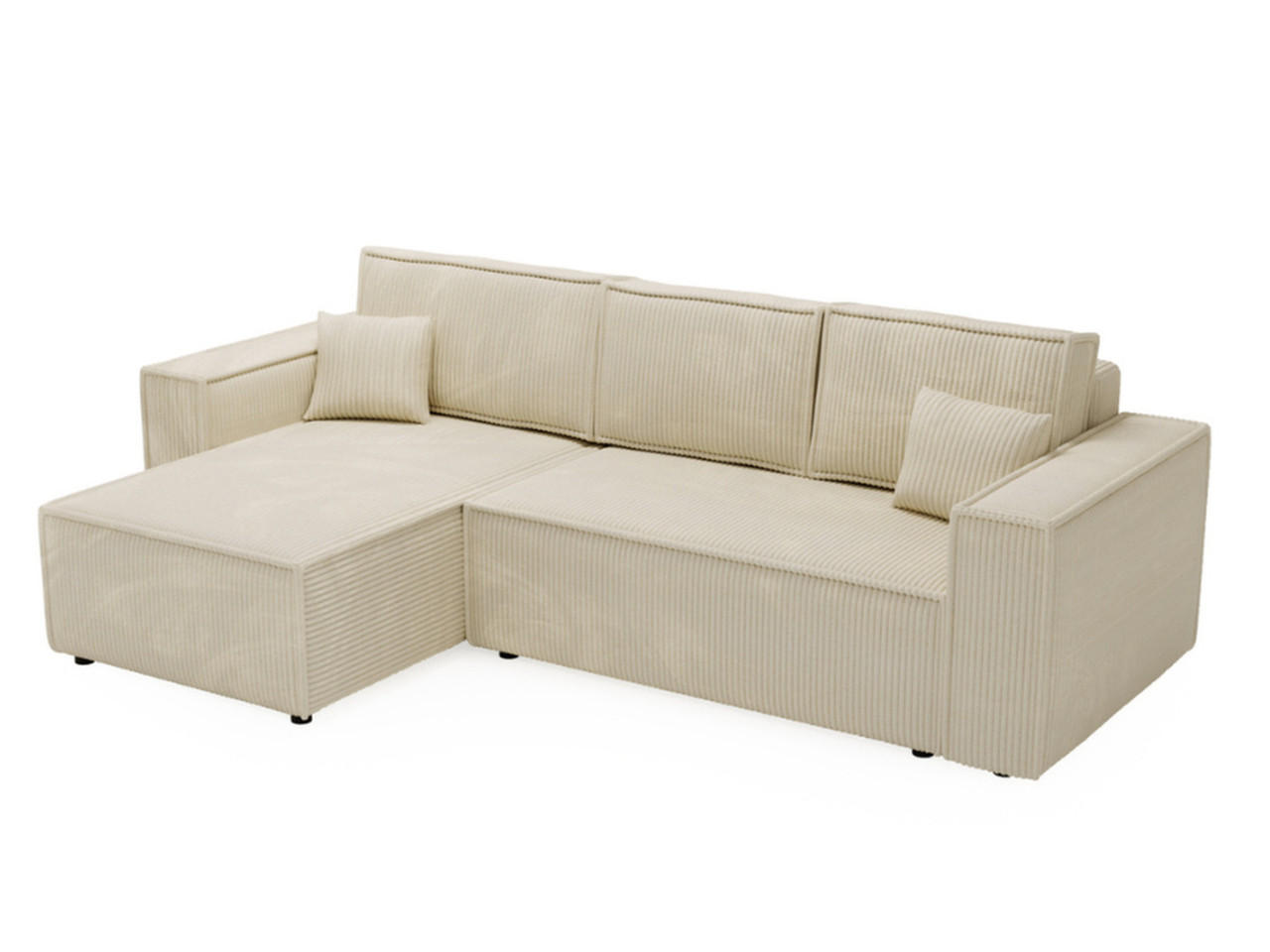ECKSOFA Prato Beige Links - Beige/Schwarz, Holz/Kunststoff (170/280cm) - Graingold