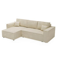ECKSOFA Prato Beige Links - Beige/Schwarz, Holz/Kunststoff (170/280cm) - Graingold