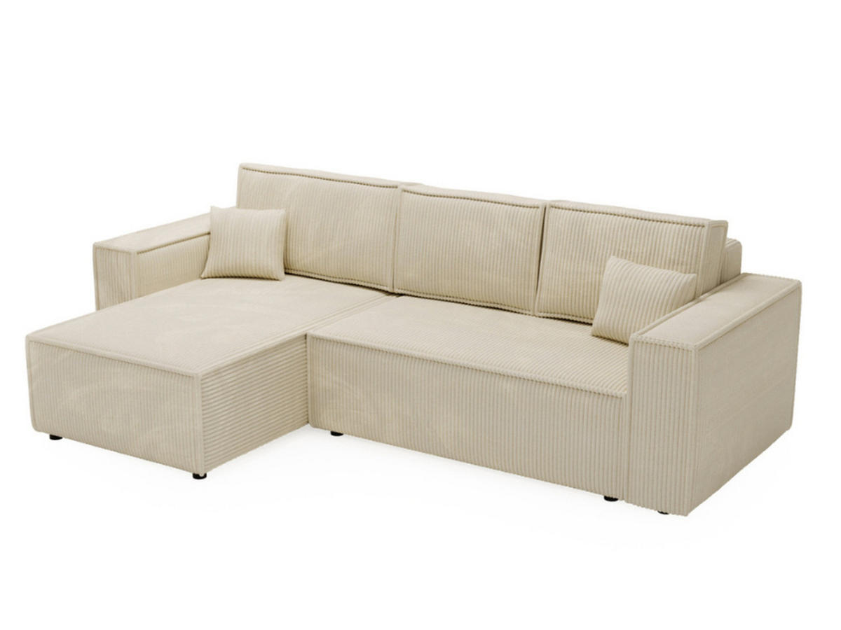 ECKSOFA Prato Beige Links - Beige/Schwarz, Holz/Kunststoff (170/280cm) - Graingold
