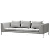 3-SITZER SOFA - Chromfarben/Hellblau, Textil/Metall (238/81/105cm) - home24
