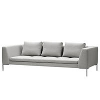 3-SITZER SOFA - Chromfarben/Hellblau, Textil/Metall (238/81/105cm) - home24