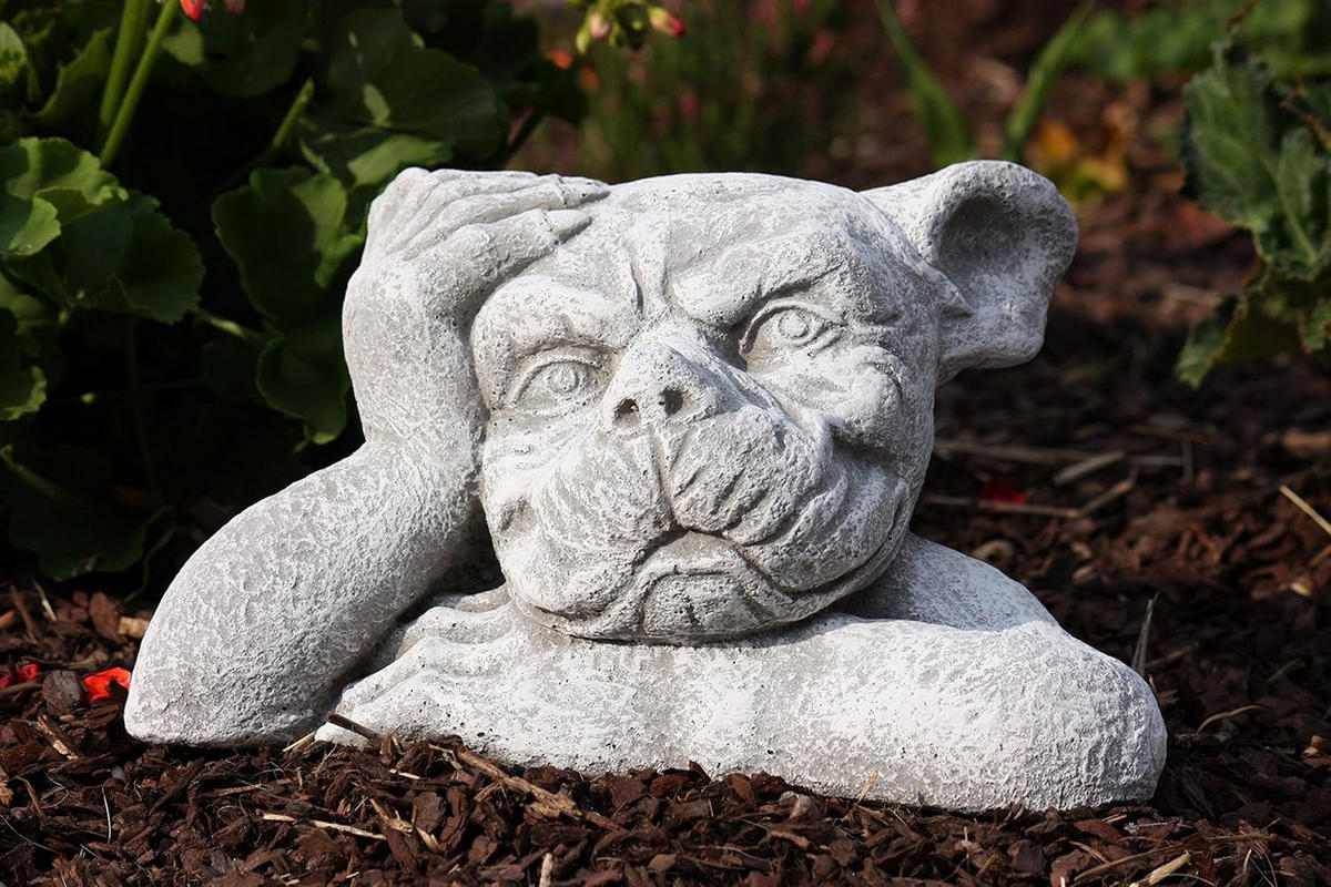 STEINFIGUR Mauerhocker Gargoyle frostfest Steinguss - Grau, Stein (29/17/16cm) - stoneandstyle