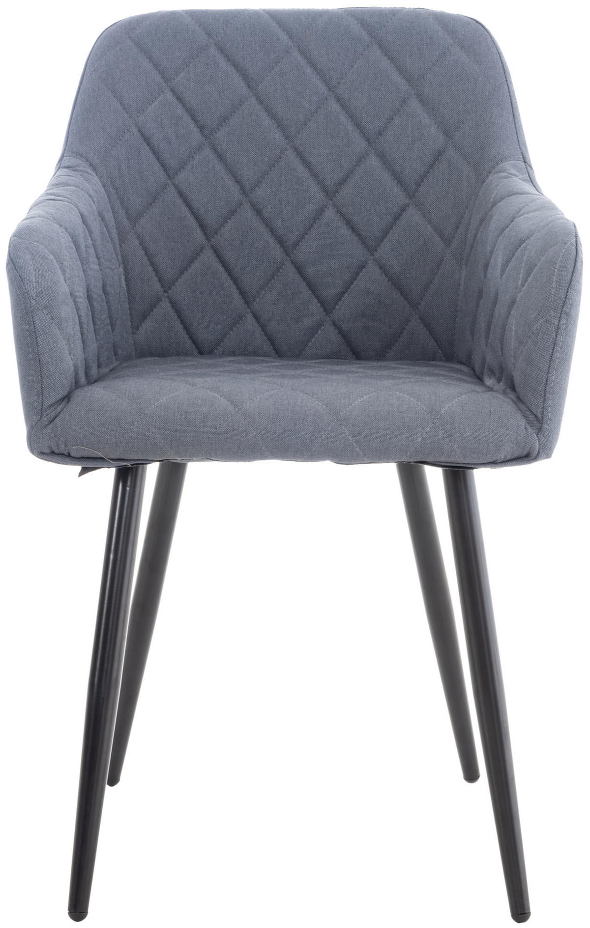ESSZIMMERSTUHL Shyva Stoff, Gestell Metall matt Schwarz Dunkelgrau - Dunkelgrau/Schwarz, Textil/Metall (47/84/44cm) - TPFLiving