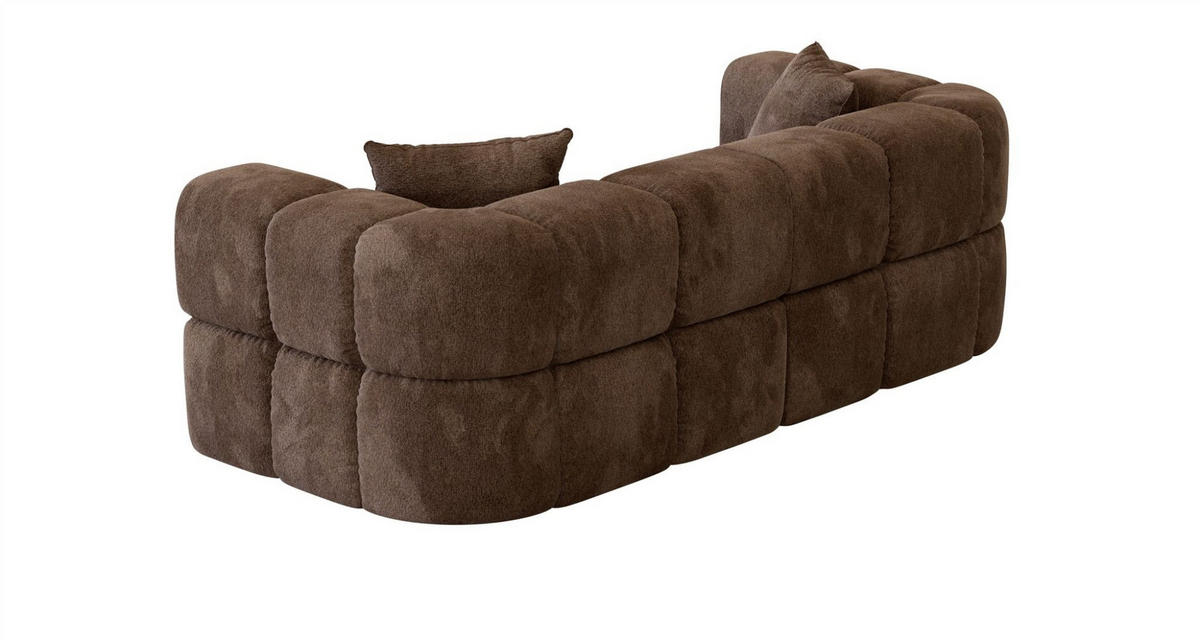 SOFA 3-sitzer Vega - Dunkelbraun, Holzwerkstoff/Textil (250/77/103cm) - Fun Möbel