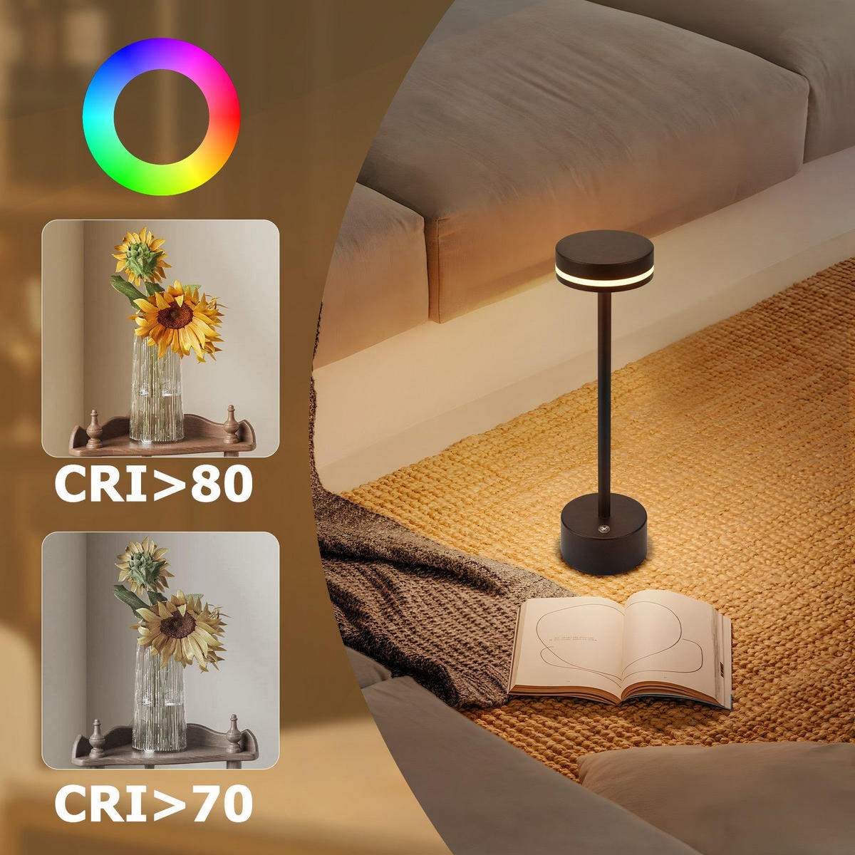 STOLNÍ lampa Aberils LED 8/8/31,5 cm - černá, kov (8/8/31.5cm) - Nettlife