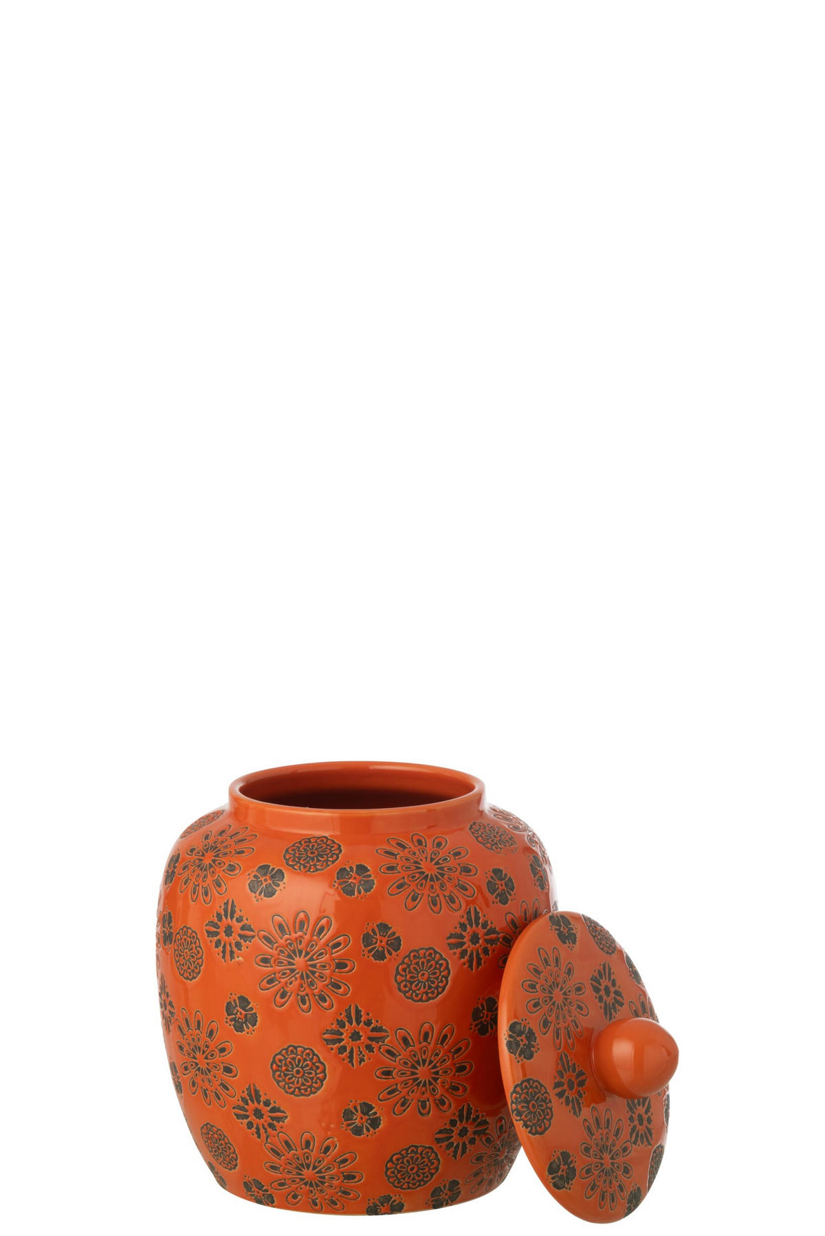 DEKORATIVER TOPF BILLY - Orange, Keramik (20.5/27/20.5cm) - J-Line