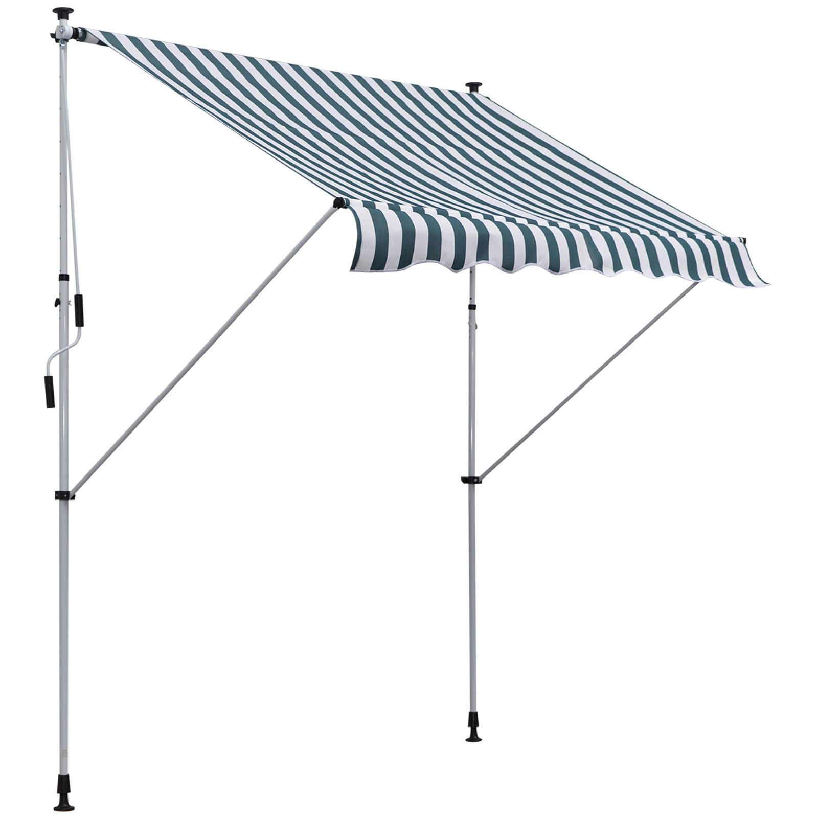 MARKISE, Grau, Aluminium, Stahl, Polyester - Grün, Metall (150/280/200cm) - Outsunny