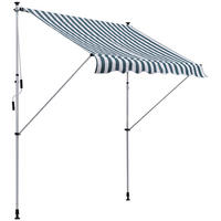 MARKISE, Grau, Aluminium, Stahl, Polyester - Grün, Metall (150/280/200cm) - Outsunny