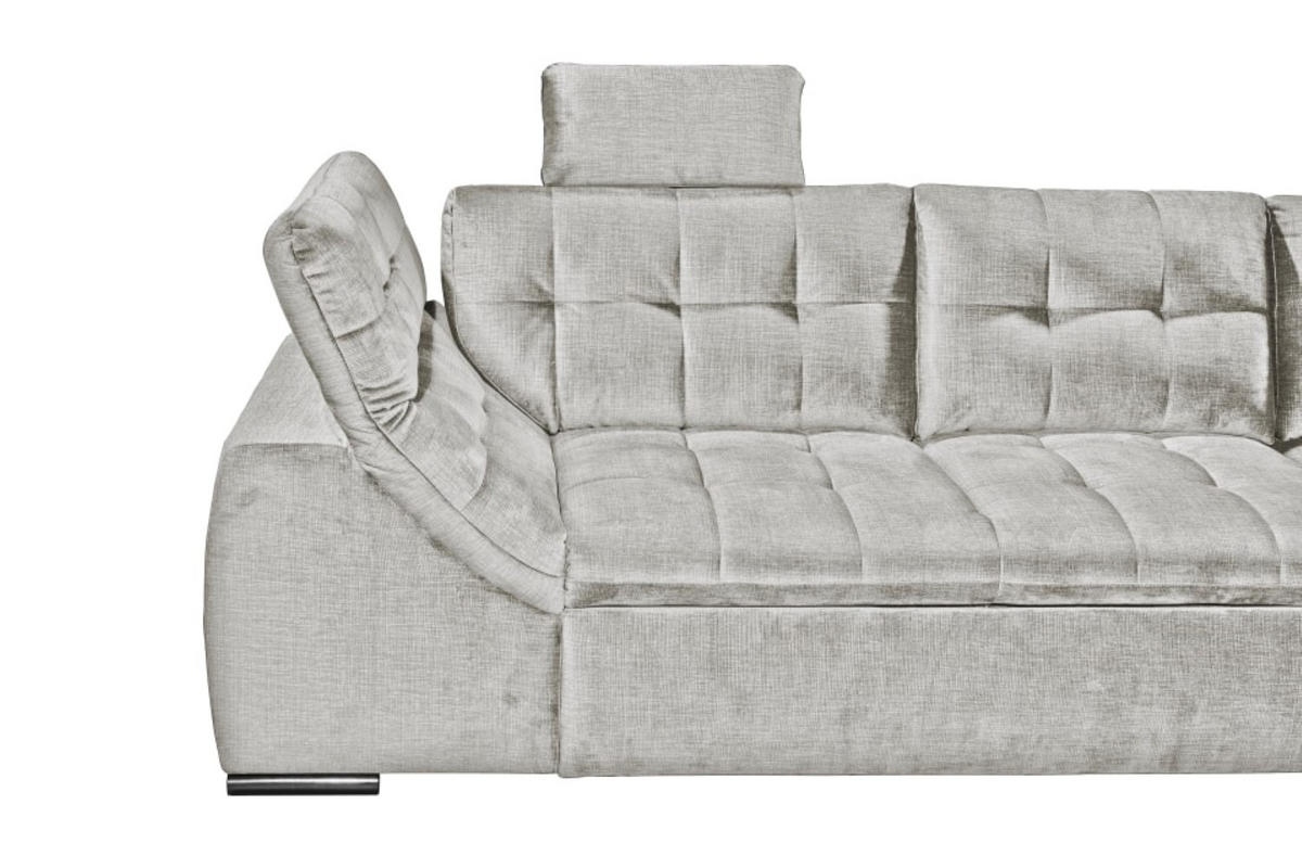 ECKSOFA mit Schlaffunktion und Bettkasten - Silberfarben, Kunststoff/Textil (217/283cm) - ed exciting design
