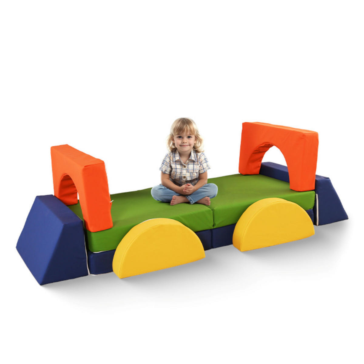 SPIELCOUCH - Sofa für Kinder - Multicolor, Leder (168/55/73cm) - KomfortKissen