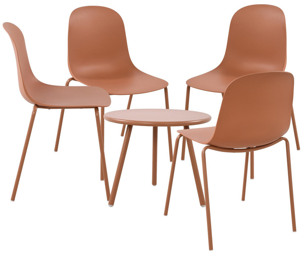 GARTENSITZGRUPPE Kunststoff Terracotta - Terracotta, Kunststoff - CLP