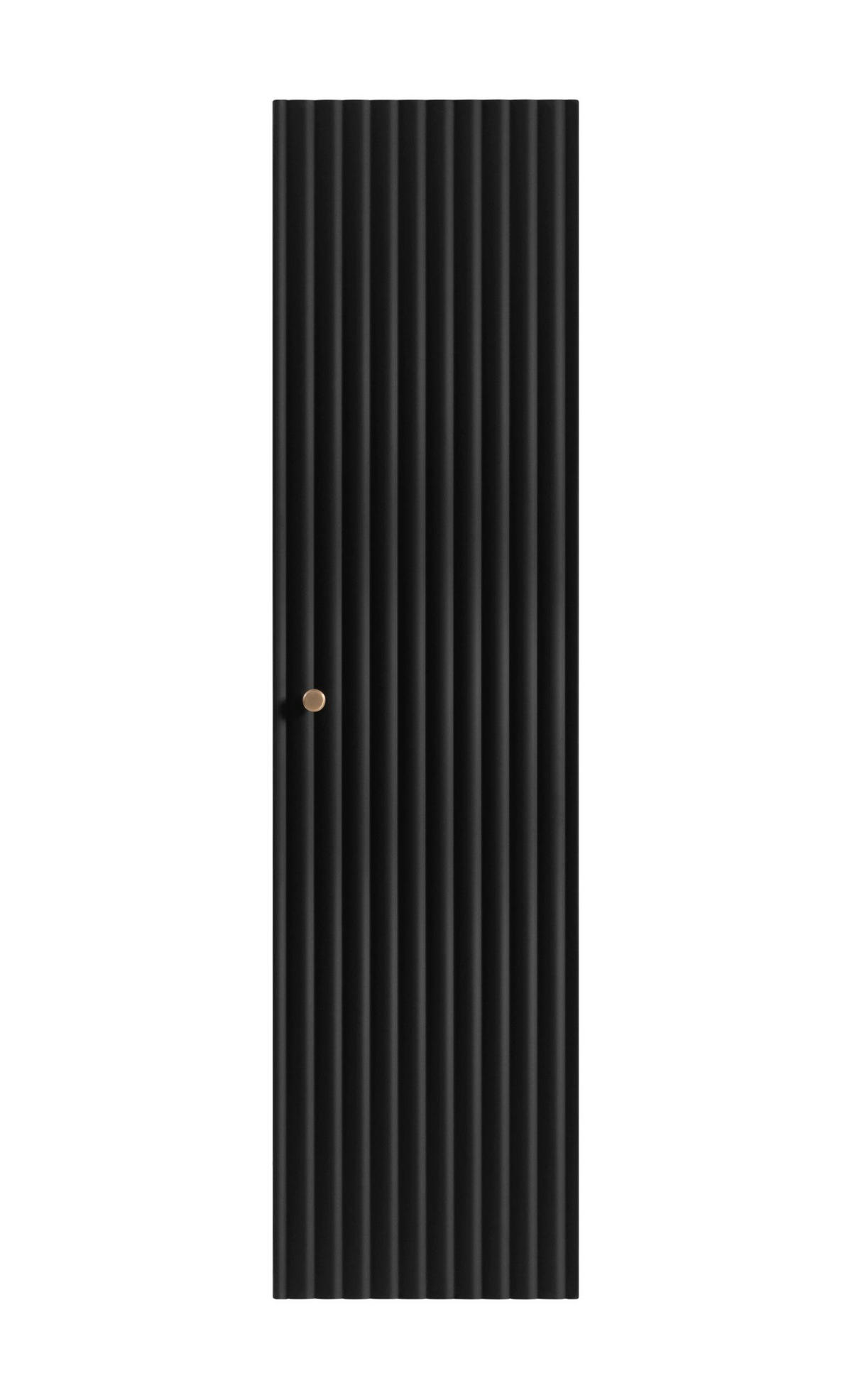 HOCHSCHRANK BELLO hängend geriffelt Schwarz matt 35/136/27 cm - Schwarz, Holzwerkstoff/Metall (35/136/27.2cm) - Rodan