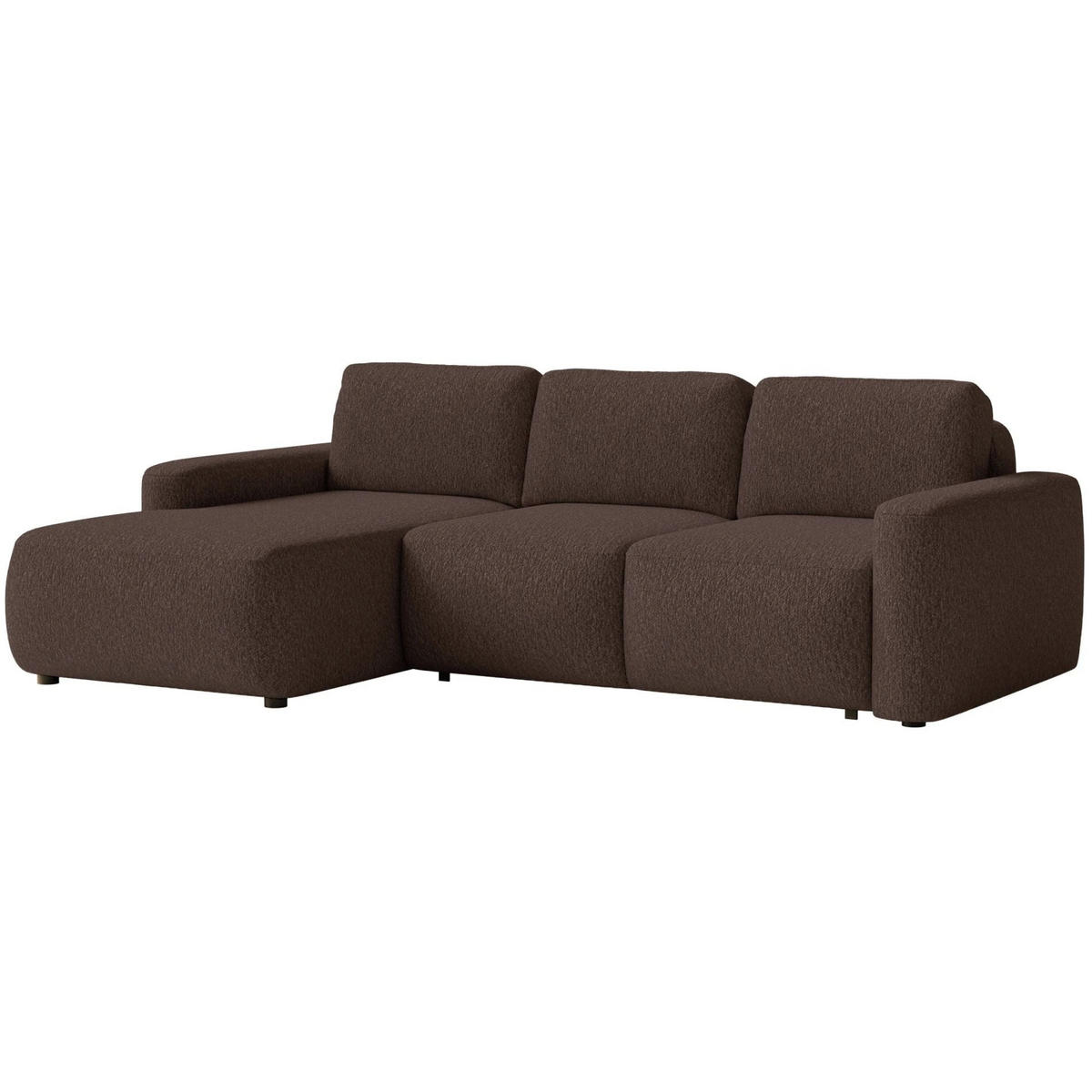 ECKSOFA Carnos Mini Braun Chenille - Schwarz/Braun, Kunststoff/Textil (238/164cm) - Selsey