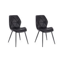ESSZIMMERSTUHL JAMIE 2er Set Kunstleder Schwarz - Schwarz, Textil (47/84/48cm) - SVITA