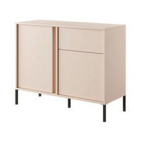 SIDEBOARD Piemontesia 2T 1S Beige 103,3/81,4/39,5 cm – mit Push-to-Open-Funktion - Beige/Schwarz, Holzwerkstoff/Metall (103.3/81.4/39.5cm) - AX Living