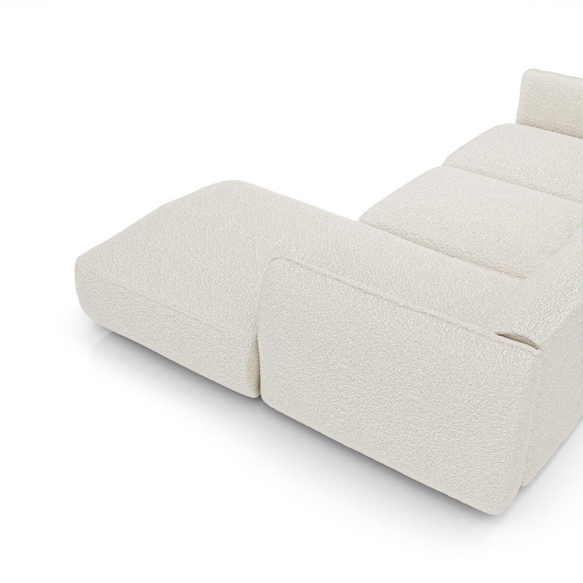 ECKSOFA RECHTS Bouclé-Stoff Creme 272cm - Creme, Textil (272/165cm) - Sia Home