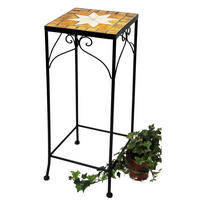 BLUMENHOCKER Metall Mosaik Eckig 62 cm 12012 L - Schwarz, Metall (24/62/24cm) - DanDiBo