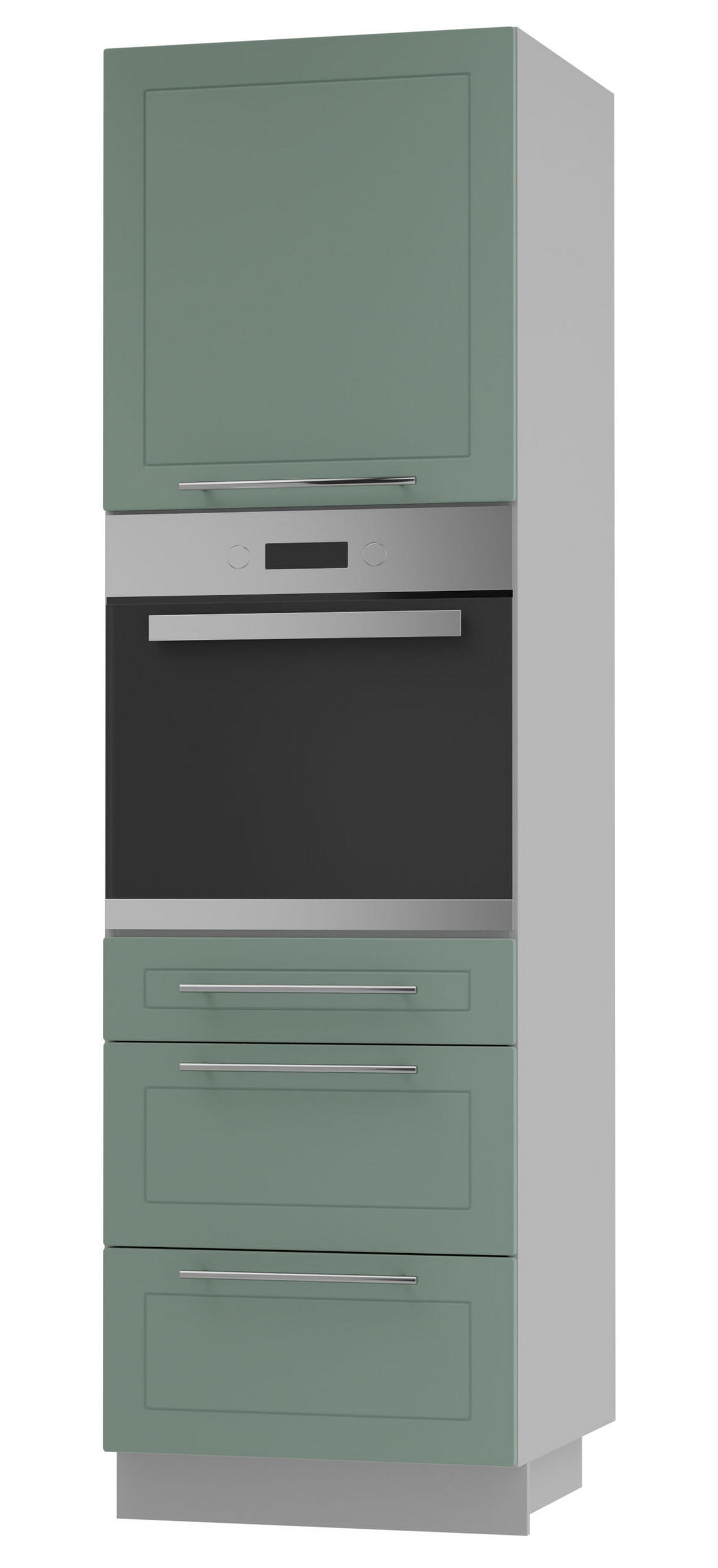 BACKOFEN-HOCHSCHRANK Kvantum D14/RU/3A Mint Matt / Grau Matt 60 / 59 / 207cm - Grau/Mintgrün, Holz/Holzwerkstoff (60/207/59cm) - Feldmann-Wohnen