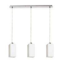PENDELLEUCHTE LIZ III 60 Opalglas 45 W - Nickelfarben, Metall (30/30/120cm) - Rendl