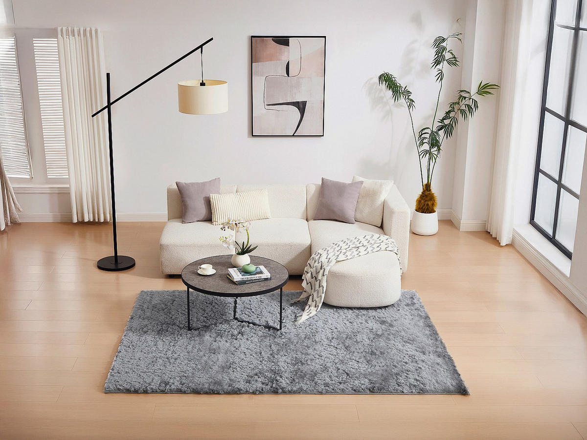 WOHNZIMMERTEPPICH - 230 cm x 160 cm - Stoff - Hellgrau DOLCE - Hellgrau, Textil (230/160cm) - Vente-Unique