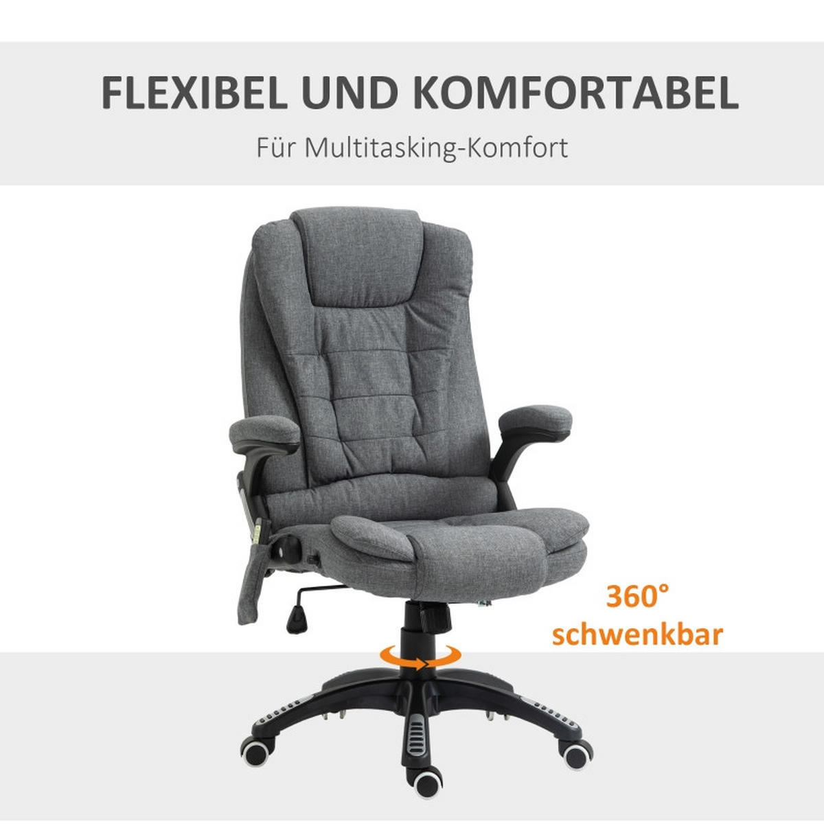 DREHSTÜHLE Massagesessel ergonomisch Grau - Grau, Metall (72/120/68cm) - SHOPENTRA