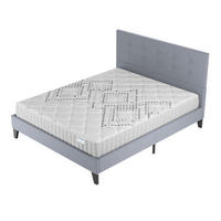 POLSTERBETT und MATRATZE - 120 x 190 cm - Taschenfederkern - 20cm dick - Grau, Naturmaterialien/Holz (120/190cm) - November Sleep