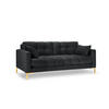 SOFA Mamaia aus Samt dunkelgrau 2 Sitzplätze - Dunkelgrau, Textil (92/75/152cm) - Micadoni