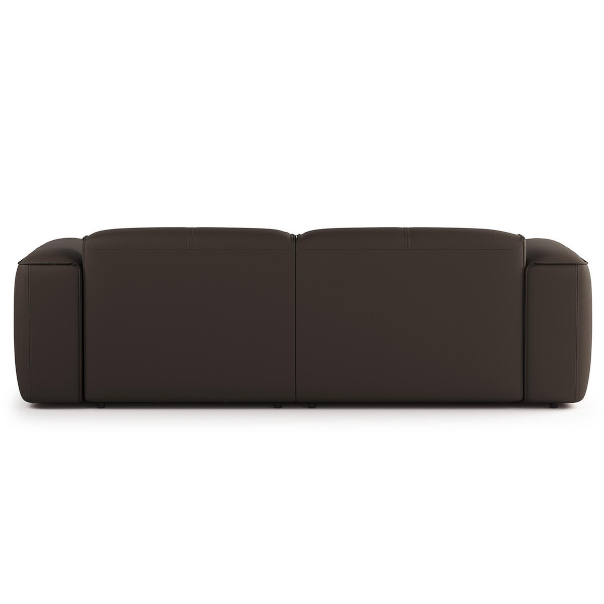 ECKSOFA mit XL-Longchair - Dunkelbraun/Schwarz, Leder/Kunststoff (260/171cm) - home24