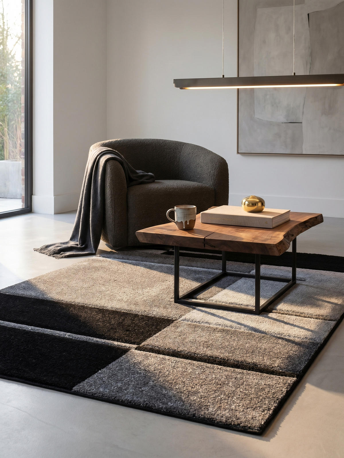 KURZFLORTEPPICH LATEMAR, kariert, Grau, 140 x 200 cm - Grau, Textil (140/200cm) - KADIMA DESIGN