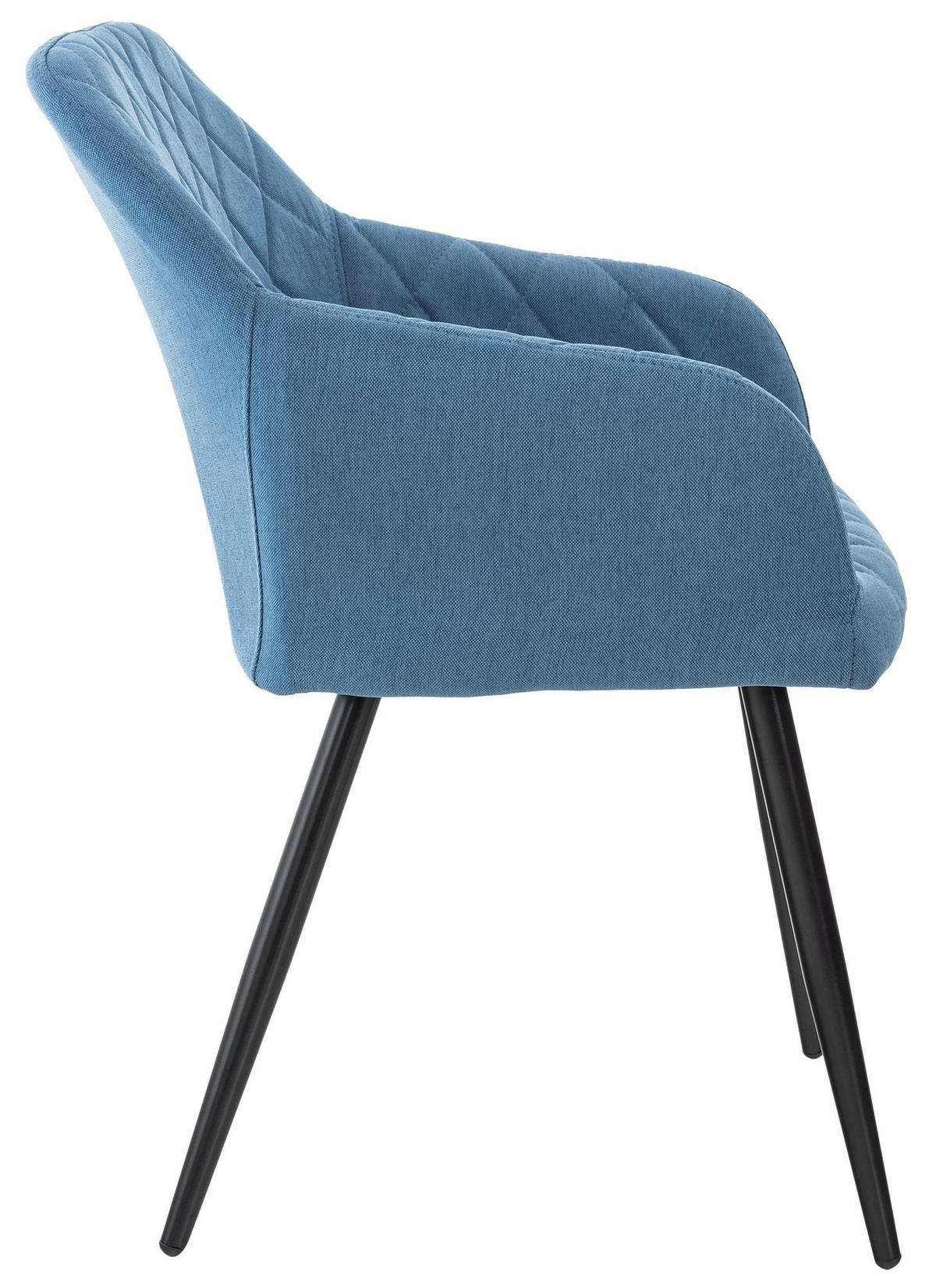 ARMLEHNENSTUHL 2er Set Stoff blau - Blau/Schwarz, Textil/Metall (47/84/44cm) - CLP