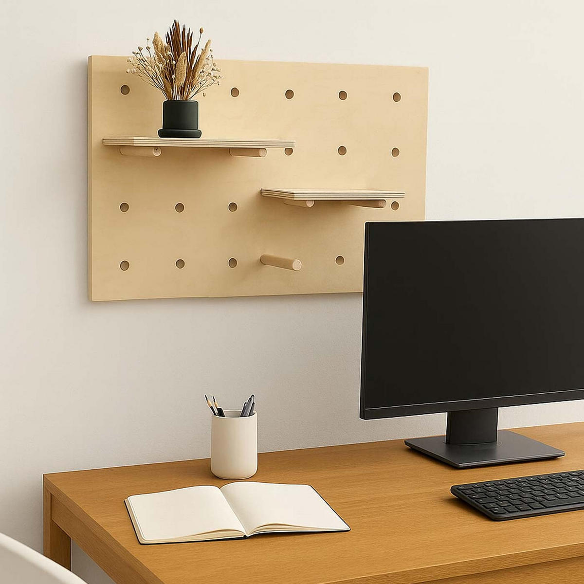 NÁSTENNÝ PANEL Svetlo hnedý Kompletná sada - svetlohnedá, drevo (40/60/1cm) - MCW