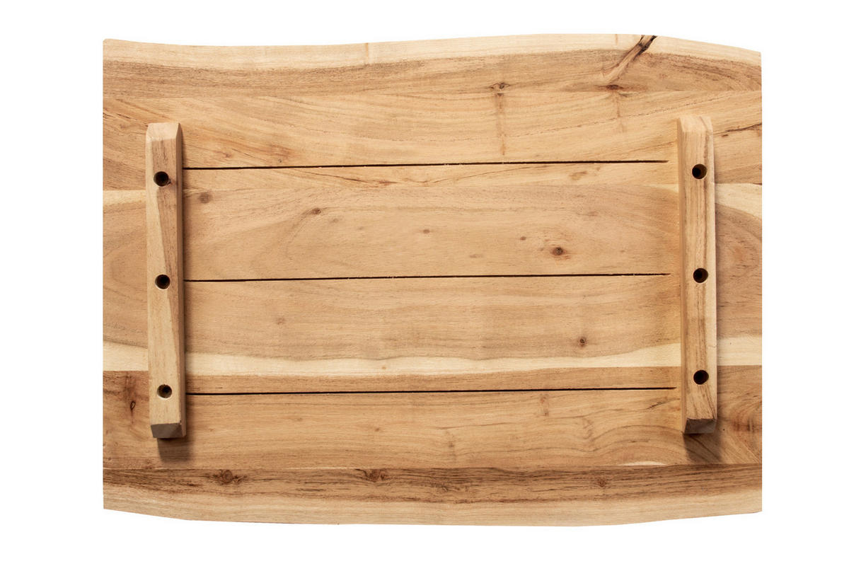 TISCHPLATTE CURTIS - Beige/Naturfarben, Akazienholz/Holz (40/60/3cm) - SAM