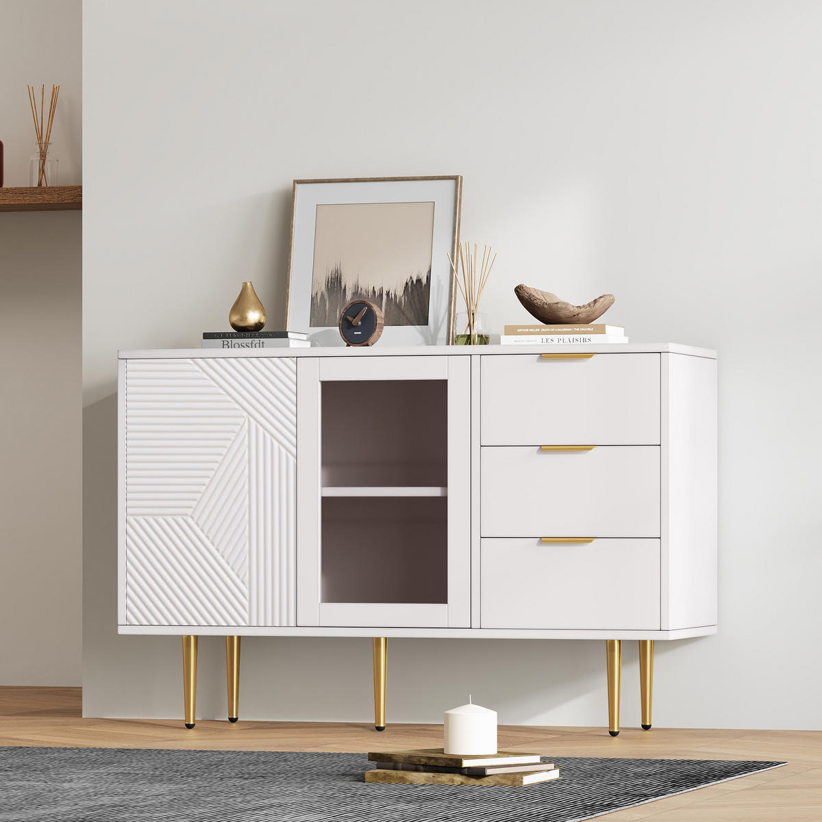 SIDEBOARD Weiß 120/38/79.5 cm - Weiß, Holzwerkstoff (120/79.5/38cm) - Urban Meuble