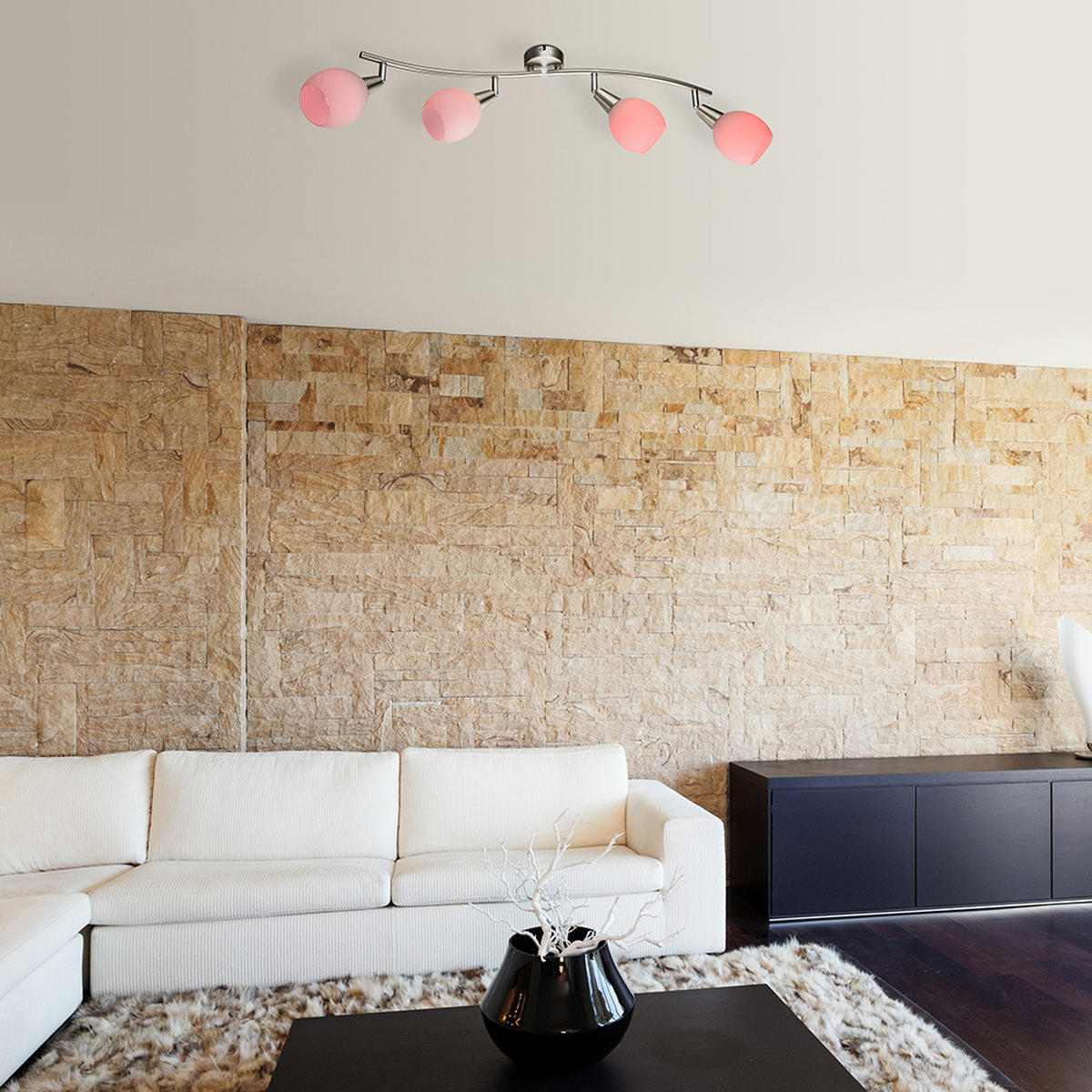 LED DECKENLEUCHTE Elliott Silber Metall Glas - Silberfarben, Glas (70/31.5/23cm) - Globo Lighting