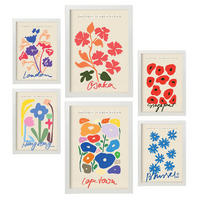 POSTER Set Mit 6 Blumen Sammlung A3 & A4 Weißer Rahmen - Weiß, Papier (29/3cm) - Nacnic