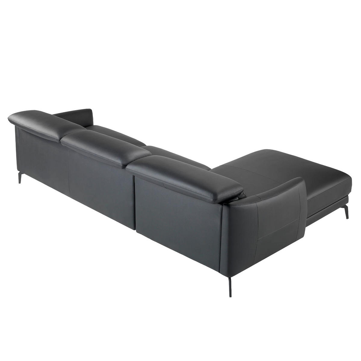 ECKSOFA Linkes Chaiselongue-Sofa aus schwarzem Leder 283/174/94 cm - Schwarz, Leder (283/174cm) - ANGEL CERDA
