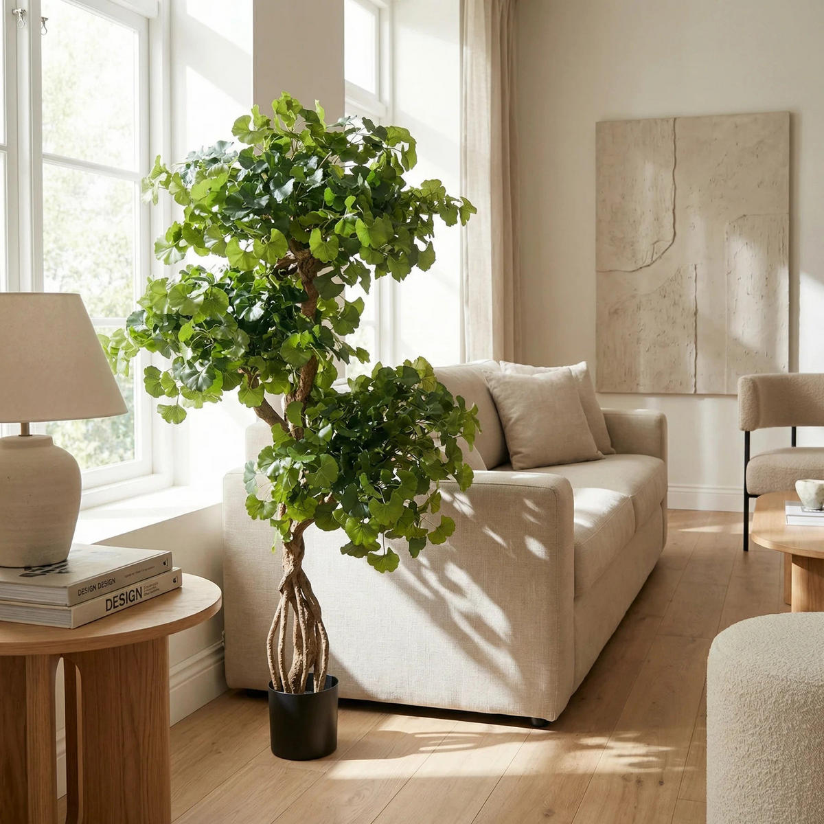KUNSTBAUM Künstlicher Gingko - Tino 145 cm - Grün, Kunststoff (145cm) - aplanta