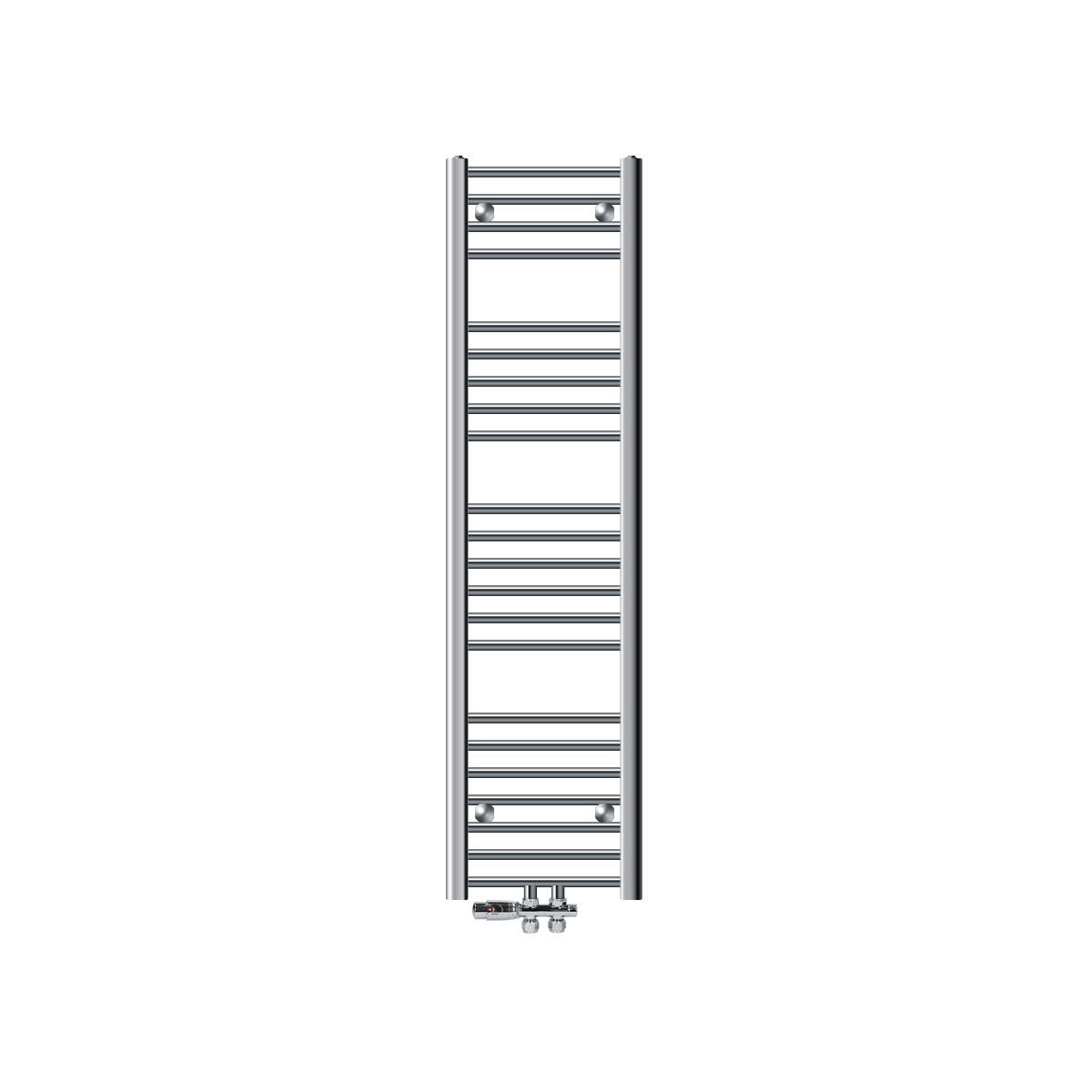 BADHEIZKÖRPER Sahara 300x1400 mm Chrome gerade mit Ventil Durchgang - Chromfarben, Metall (30/140/3cm) - LuxeBath