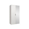 DREHTÜRENSCHRANK Malaga 100 mit Frontspiegel - Weiß, Holzwerkstoff (100/202/52cm) - MIRJAN24