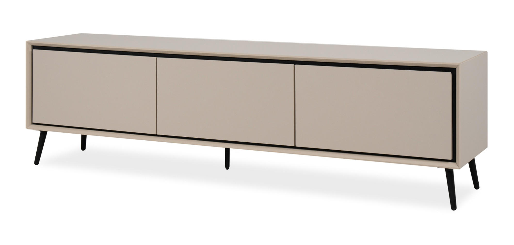 TV-LOWBOARD sand, schwarz 175 cm, Fernsehtisch mit Stauraum - Sandfarben/Schwarz, Holzwerkstoff/Kunststoff (175/50/38cm) - Furn.Design