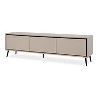 TV-LOWBOARD sand, schwarz 175 cm, Fernsehtisch mit Stauraum - Sandfarben/Schwarz, Holzwerkstoff/Kunststoff (175/50/38cm) - Furn.Design