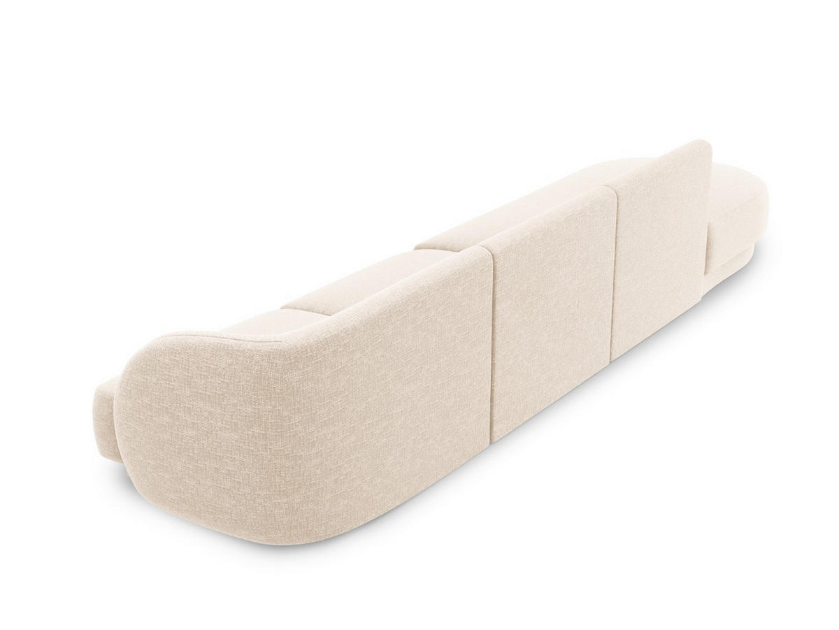 LINKES-SOFA Miley aus Chenille-Stoff leichtes beige 4 Sitzplätze - Creme, Textil (90/70/323cm) - Micadoni