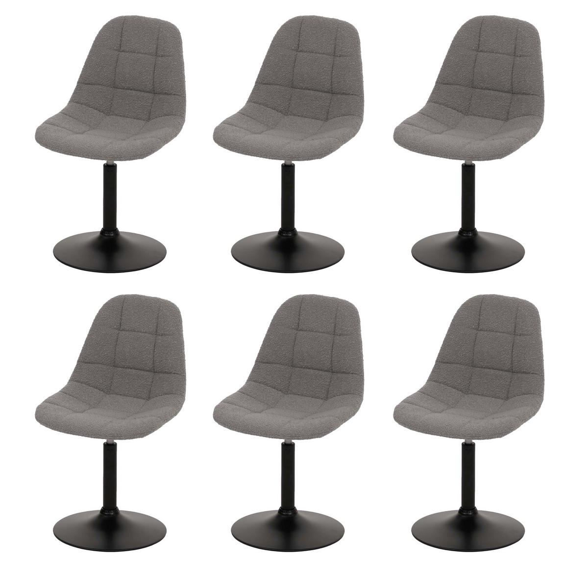 ESSZIMMERSTUHL Hellgrau 6er-Set - Hellgrau, Textil (47/83/43cm) - MCW
