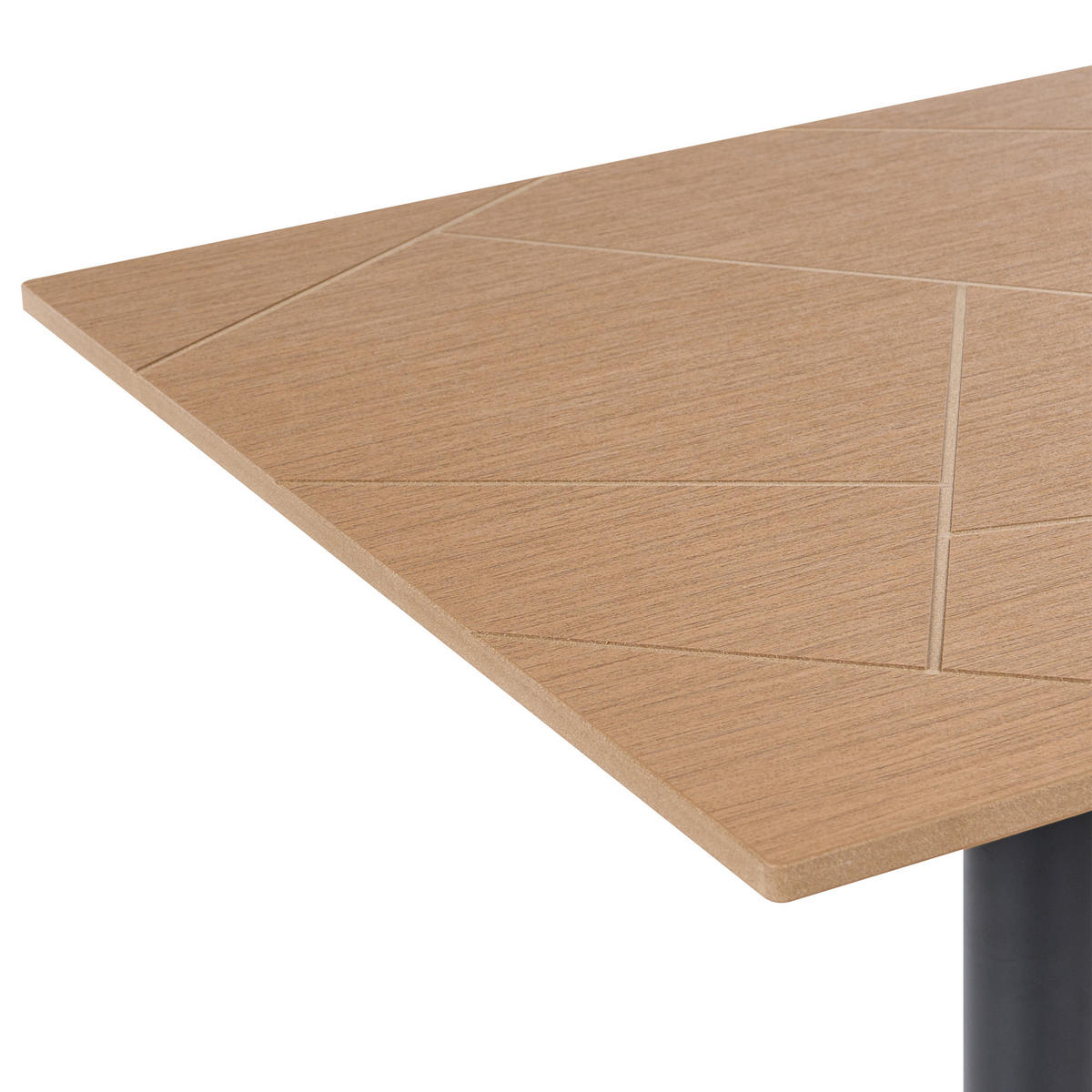 BISTROTISCH 60/60 cm Metall Schwarz Stintino - Schwarz/Braun, Metall (60/60/73cm) - Beliani