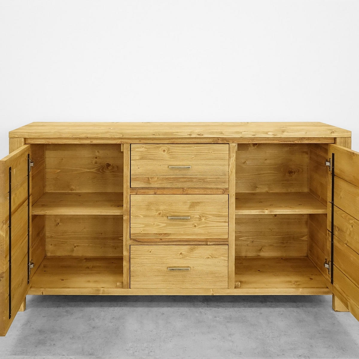 KOMMODE aus Massivholz MIDLAND - Honig, Holz (160/85/46cm) - Seart