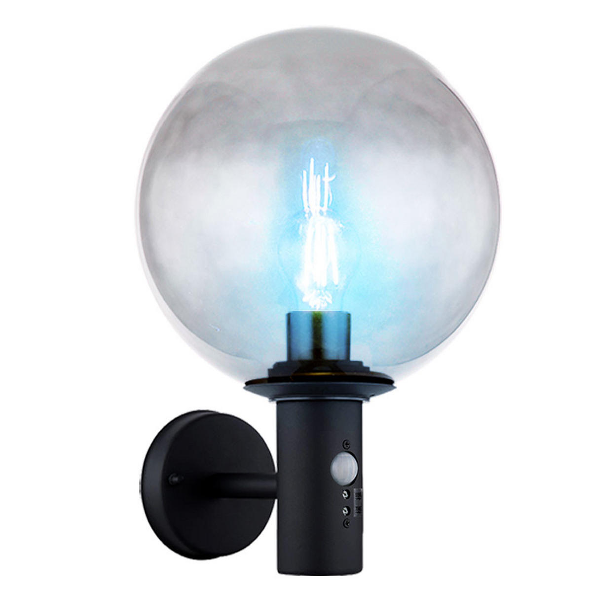LED AUSSEN-WANDLEUCHTE Edelstahl Anthrazit - Anthrazit, Glas (25/37/26.5cm) - Globo Lighting